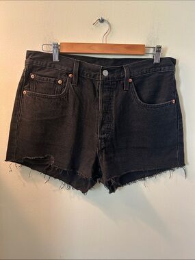 Levi’s Black 501 High-Rise Denim Cutoff Shorts Size 31